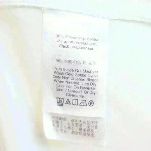 DKNY Cream White Blouse High-Neck Cap-Sleeve Side-Zip Front Pleats Size XS - Picture 10 of 10